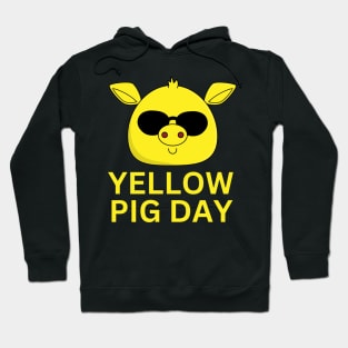 Happy Yellow Pig Day Funny Pigs and Animals Hoodie